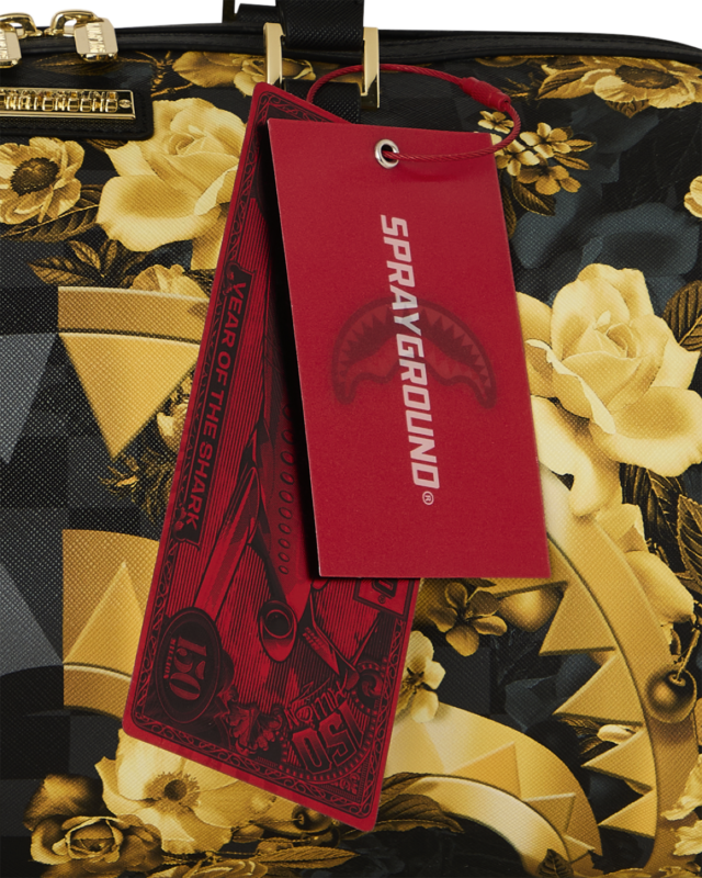 BAULETTO SPRAYGROUND 9004 GOLD FLOREAL REMIX MINI DUFFLE