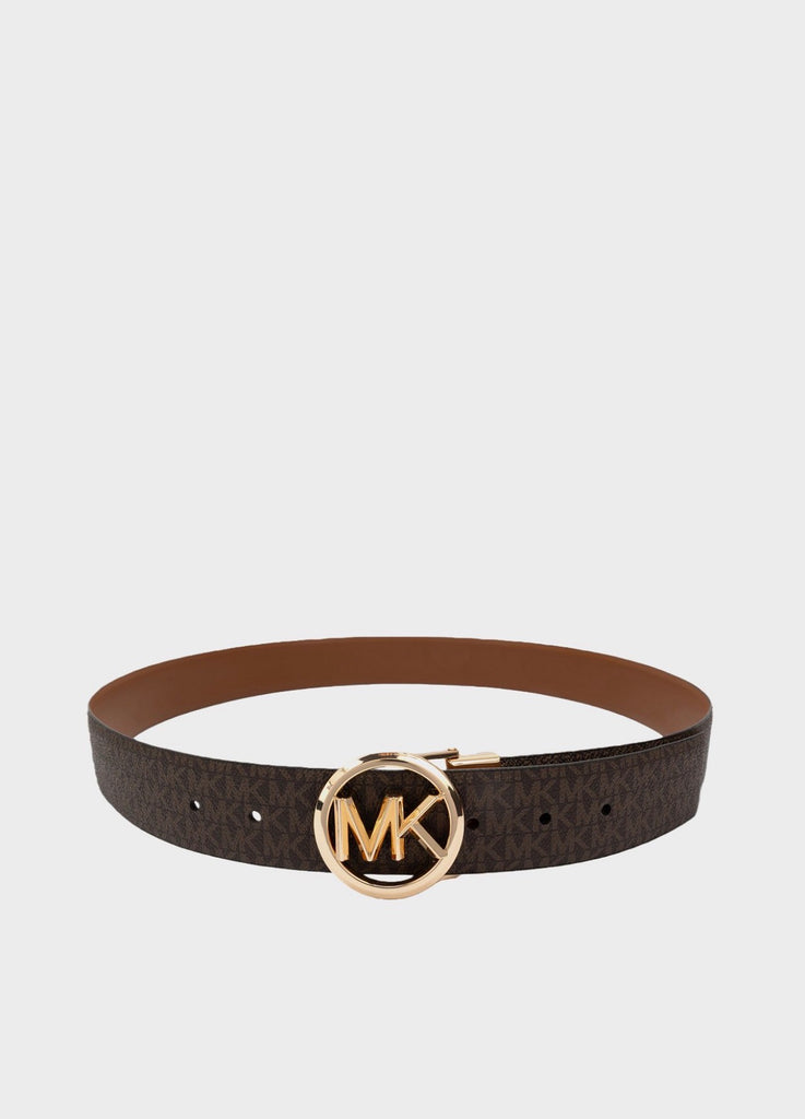 Cinture Michael Kors reversibili con placca logata oro