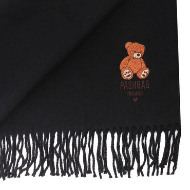 Sciarpa Pash Bag in lana monocolore con Orsetto Teddy