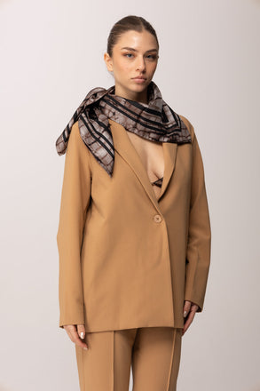 Foulard Elisabetta Franchi FO24L61E2 In Twill Di Seta con Stampa Alligatore