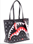 BORSA SPRAYGROUND 8916 GRAY PEEKING CHRACTER CHECK TOTE BAG
