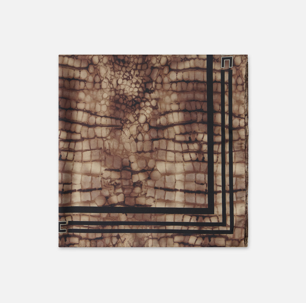 Foulard Eisabetta Franchi FO24L61E2 in twill di seta con stampa alligatore