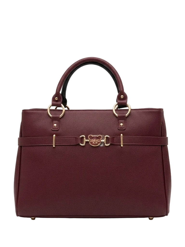 Borse Pashbag tote Big Carmel Golden in ecopelle liscia