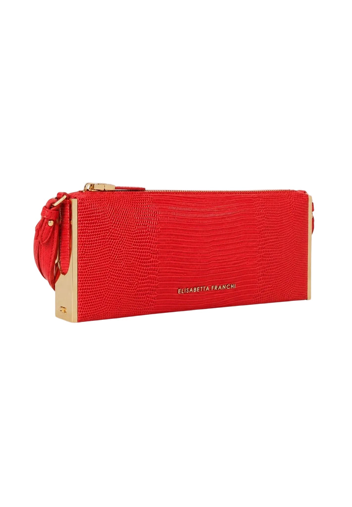 Borsa Elisabetta Franchi BS15A66E2 a spalla nera con stampa effetto lucertola