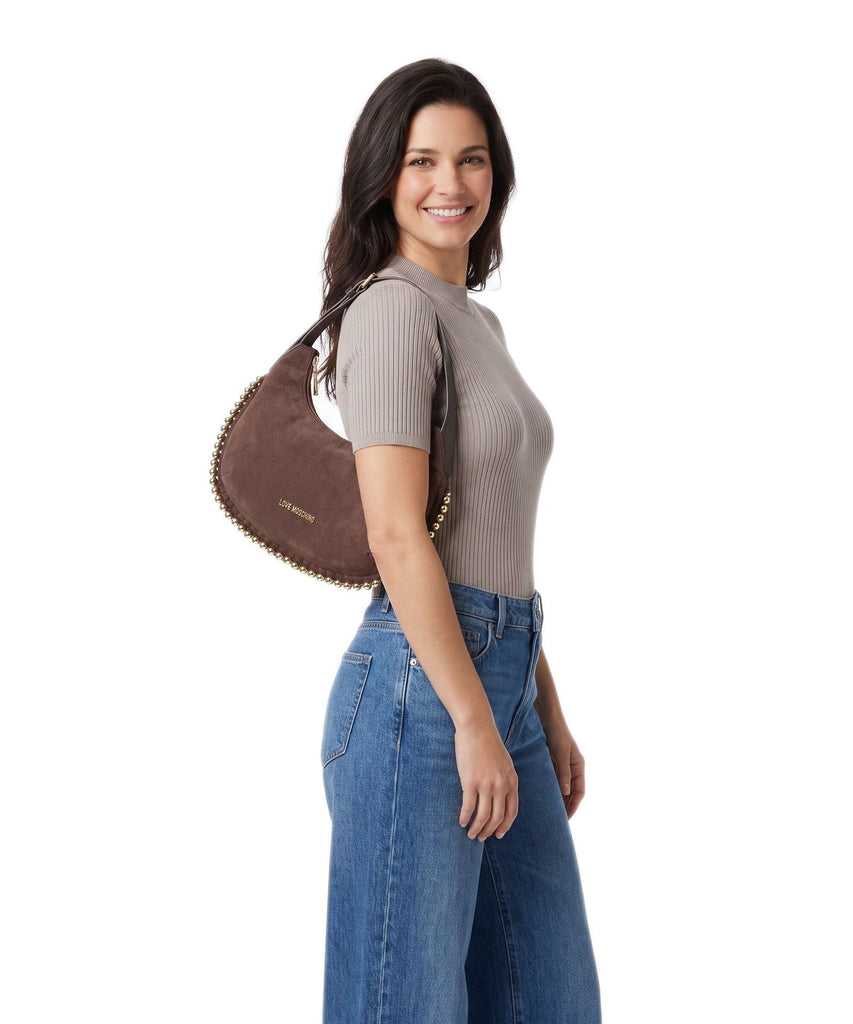 Borsa Love Moschino JC4129 con perline dorate in suede
