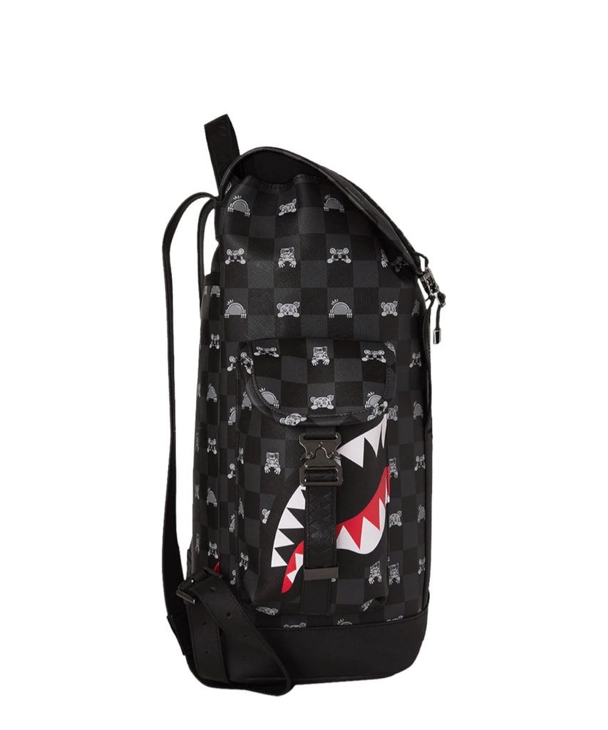 ZAINO SPRAYGROUND  8909 GRAY PEEKING CHARACTER CHECK MONTE CARLO