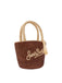 Borsa Saint Barth Marcy in raffia marrone con nappetta e logo ricamato  MARR001 00220L