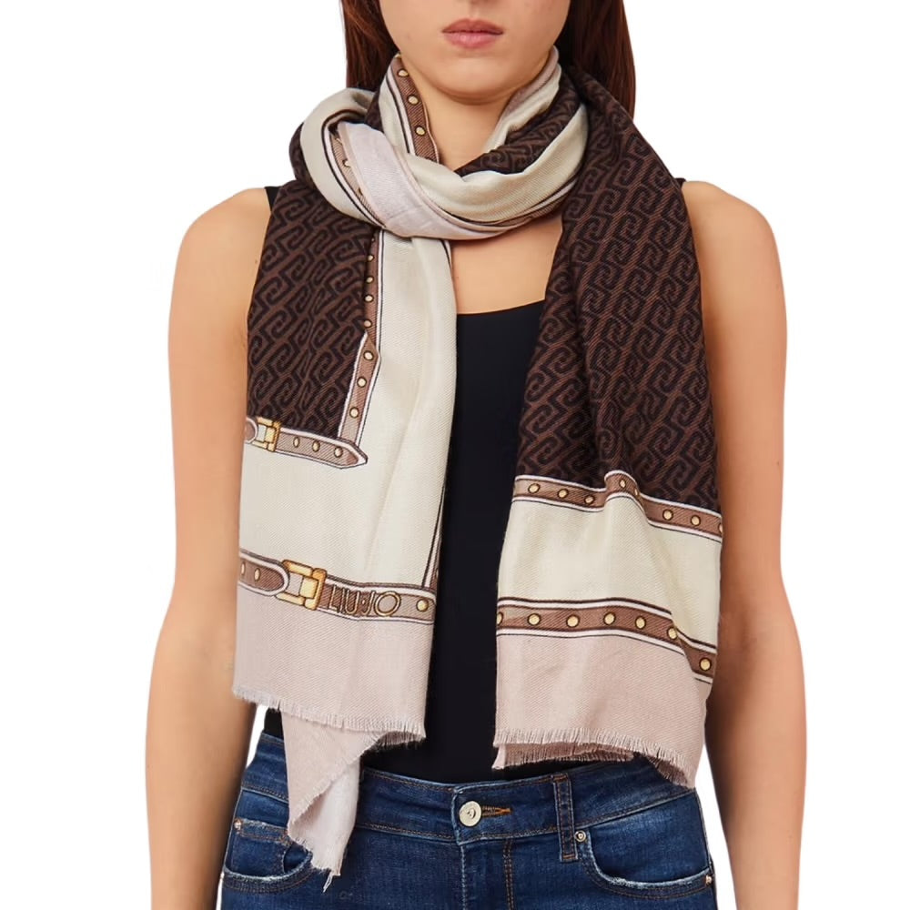 Foulard Liu-Jo 2F6066 00580 stampa logo monogram cipria