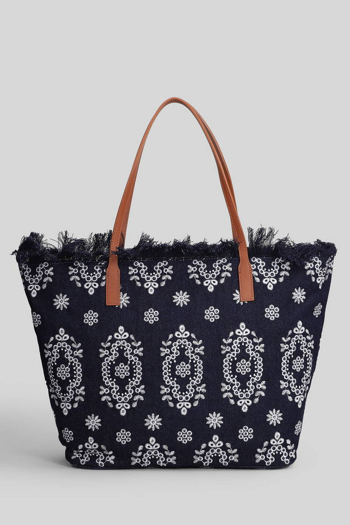 Borsa Saint Barth city bag sangallo denim dark big Fringe CBF0001 01773L