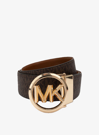 Cinture Michael Kors reversibili con placca logata oro
