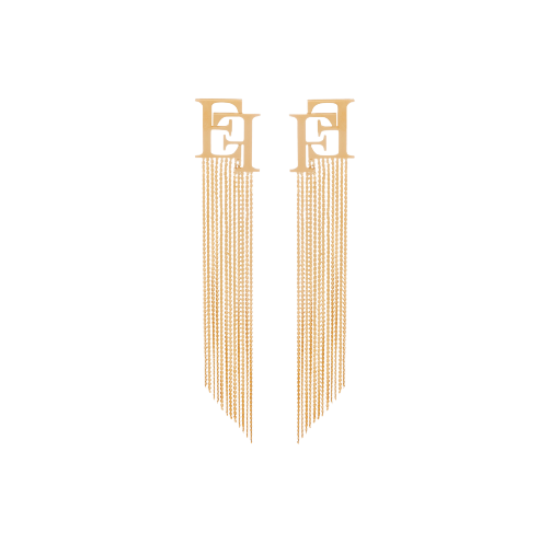 Orecchini Elisabetta Franchi OR29M41E2 Oro logo con pendenti