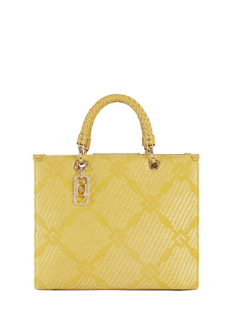 Borsa Elisabetta Franchi BS12A51E2 Tote media in jacquard con charms