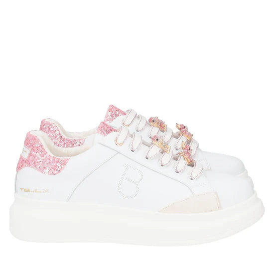 Sneaker Tosca Blu SS2501S003 Bellatrix con accessorio in strass colore bianco/fucsia