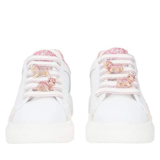 Sneaker Tosca Blu SS2501S003 Bellatrix con accessorio in strass colore bianco/fucsia