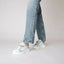 Sneaker Tosca Blu SS2501S004 Bellatrix in pelle con accessorio colore bianco/verdino