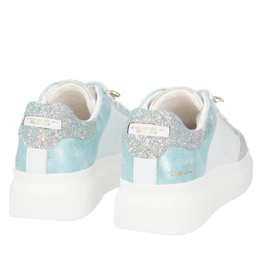 Sneaker Tosca Blu SS2501S004 Bellatrix in pelle con accessorio colore bianco/verdino