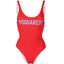 Costume DSQUARED2 art D6BGC3340 rosso con logo azzurro