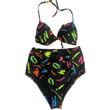 Costume Moschino art 5713 7113 nero con lettere multicolor