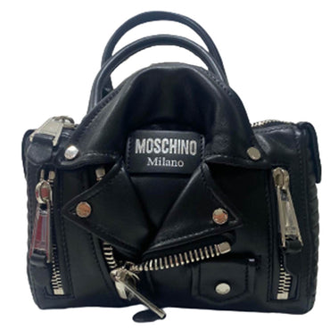 Borsa Moschino Couture art 7437 biker mini nera e argento