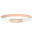 Cintura Moschino Couture art 8024 media bianca opaca logo oro con strass