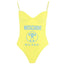 Costume Moschino Swim art 4985 intero giallo con logo azzurro
