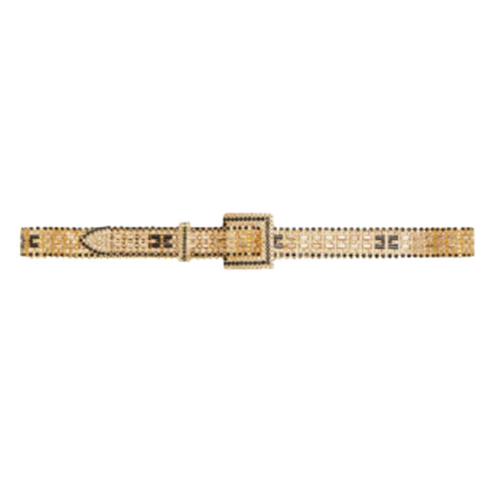 Cintura Elisabetta Franchi art CT11M37E2 in catena e strass oro/nero