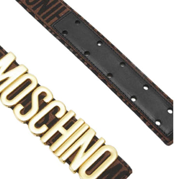 Cintura Moschino Couture art 8001 in tessuto jacquard marrone