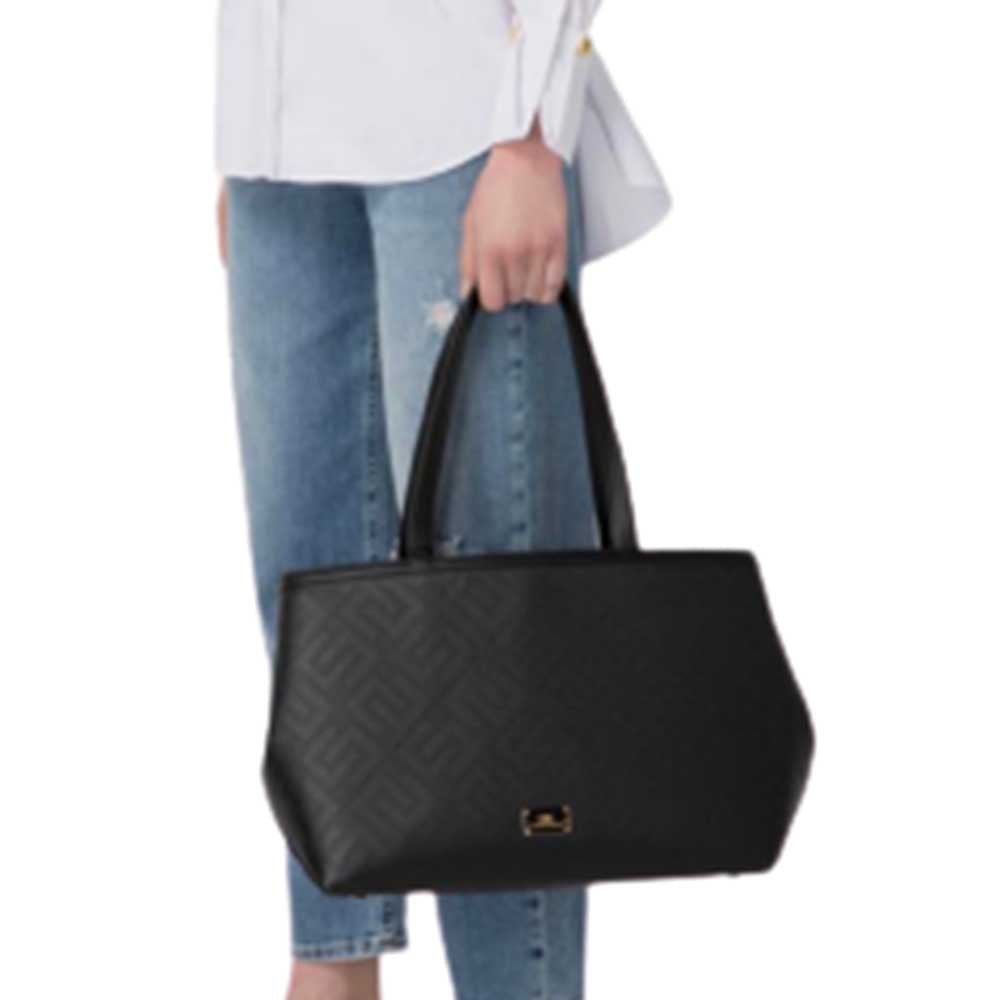 Borsa Elisabetta Franchi art BS19A36E2 shopper grande nera con stampa logo