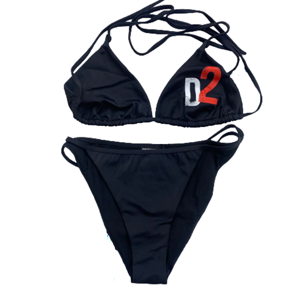 Costume DSQUARED2 art D6BX63530 nero con logo multicolor tg 44