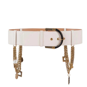 Cintura Elisabetta Franchi art CT17S37E2 alta in ecopelle burro con charms