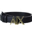 Cintura Armani Exchange art 941134 2F730 nera con placca AX colore oro