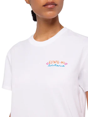 T-shirt Emilie in cotone con ricamo Estate-mi Lontana
