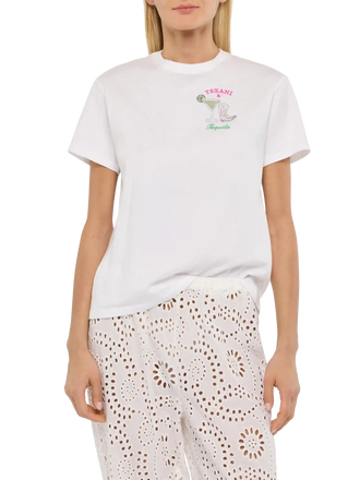 T-shirt Emilie in cotone con ricamo Texani & Tequila