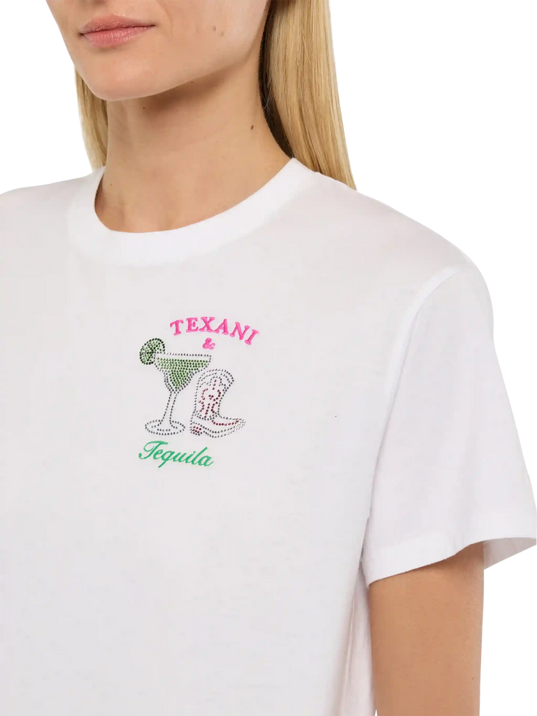 T-shirt Emilie in cotone con ricamo Texani & Tequila