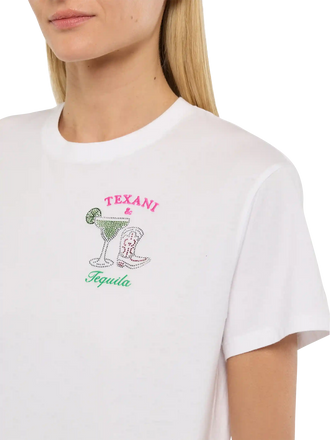 T-shirt Emilie in cotone con ricamo Texani & Tequila