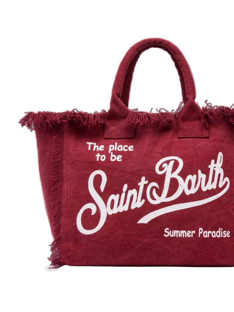 Borsa Mare Saint Barth Vanity Bordeaux Con Logo Bianco VANI001 00171L