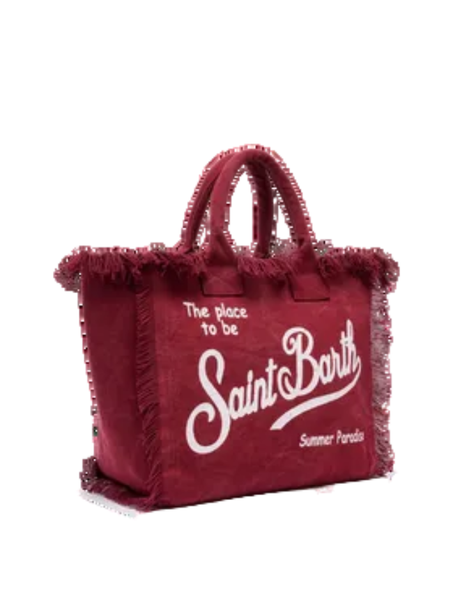 Borsa Mare Saint Barth Vanity Bordeaux Con Logo Bianco VANI001 00171L