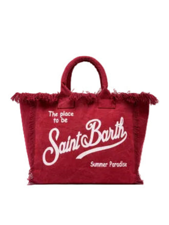 Borsa Mare Saint Barth Vanity Bordeaux Con Logo Bianco VANI001 00171L