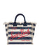 Borsa Mare Saint Barth Vanity A Righe Beige E Blu VANI001 08251L