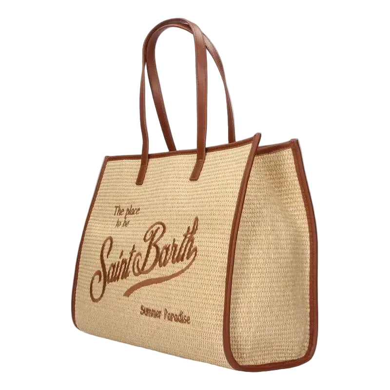 Borsa Saint Barth Vivian Straw In Raffia E In Cuoio VIV0007 00368L