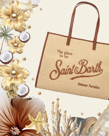 Borsa Saint Barth Vivian Straw In Raffia E In Cuoio VIV0007 00368L