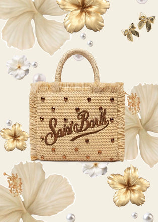 Borsa Saint Barth Vanity Mini Straw Ricopersta Di Strass VAMI009 02747L