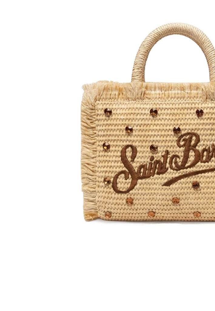 Borsa Saint Barth Vanity Mini Straw Ricopersta Di Strass VAMI009 02747L