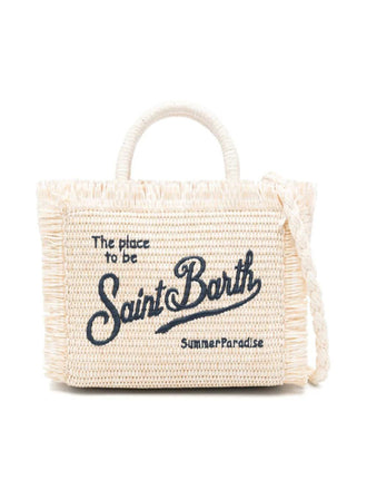 Borsa Saint Barth Vanity Mini Straw Bianca VAMI00900895L
