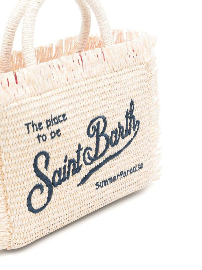 Borsa Saint Barth Vanity Mini Straw Bianca VAMI00900895L