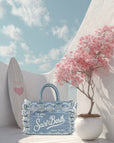 Borsa Saint Barth Colette Volant In Denim  Ricami A Fiori COL0027 02535L