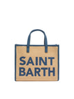 Borsa Saint Barth Vivian Mid Straw Patch In Denim VVID001 00438L