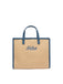 Borsa Saint Barth Vivian Mid Straw Patch In Denim VVID001 00438L
