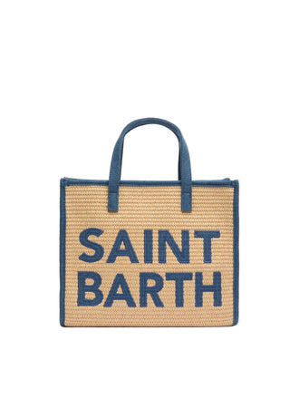 Borsa Saint Barth Vivian Mid Straw Patch In Denim VVID001 00438L