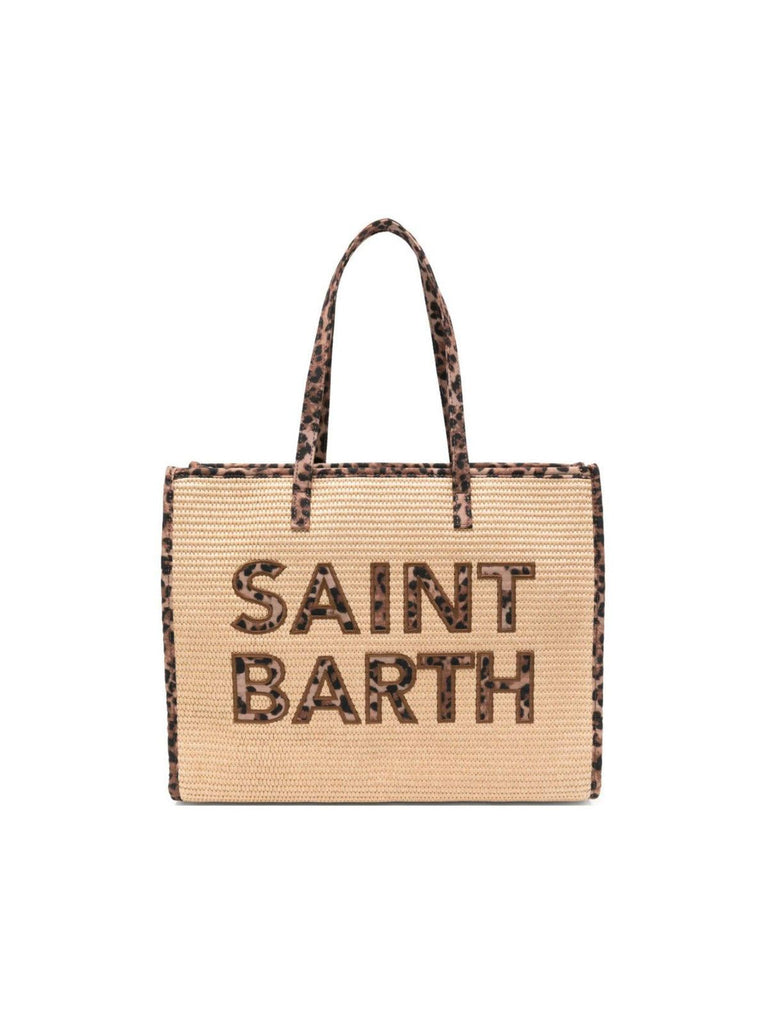 Borsa Saint Barth Vivian Straw Patch Leopardato VIV0007 00369L
